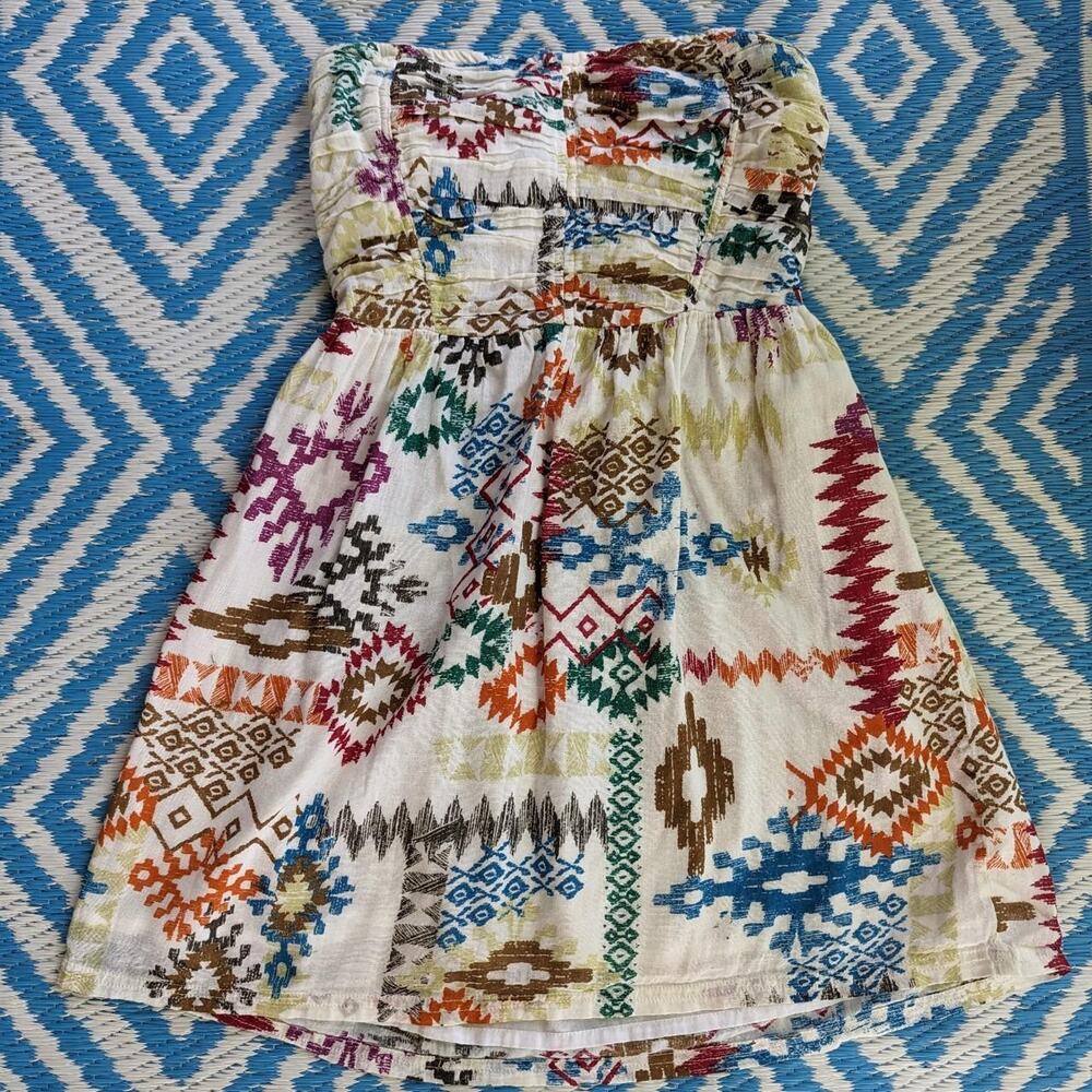 Strapless Mini Geometric Dress